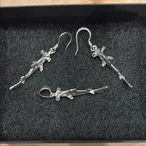 Hammerhead Shark Pendant and Earrings in Sterling Silver!